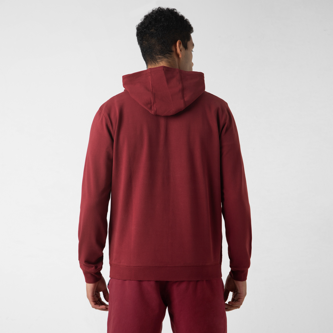 Lounge Hoodie Maroon back on model