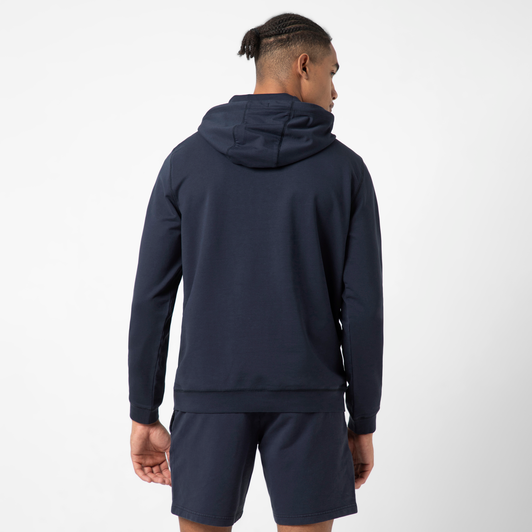 Lounge Hoodie Navy back on model