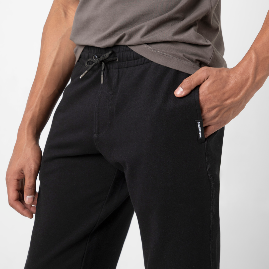 Lounge Jogger Black close up left on model