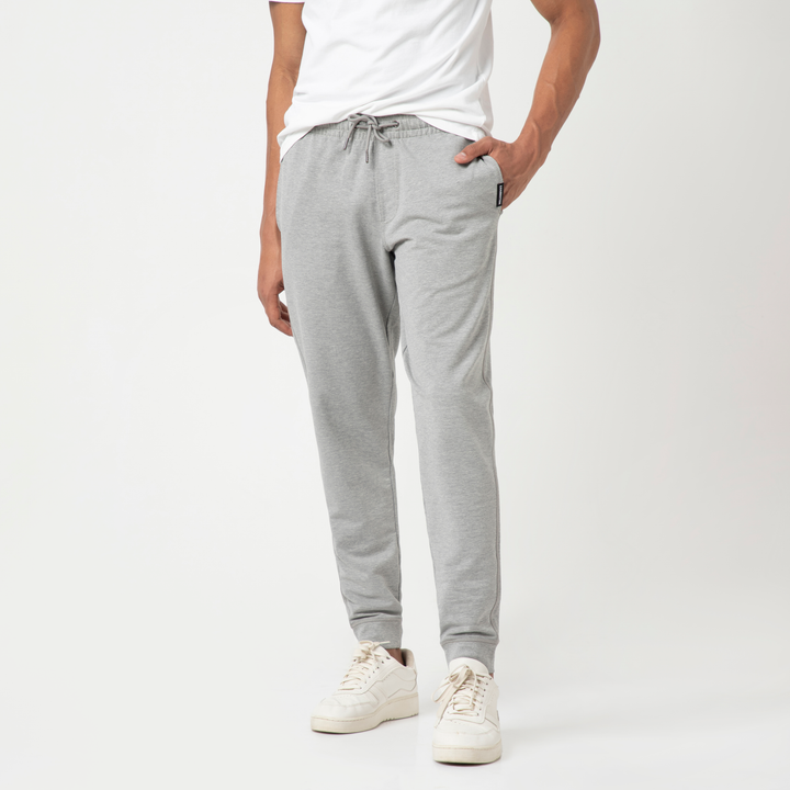 Lounge Jogger Heather Grey front on model