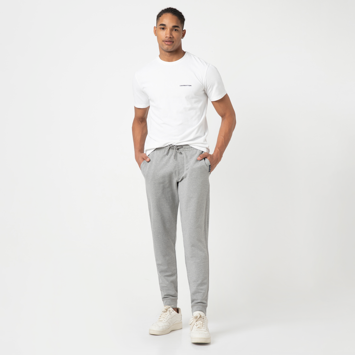 Lounge Jogger Heather Grey full body on model