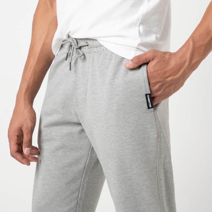 Lounge Jogger Heather Grey close up side on model