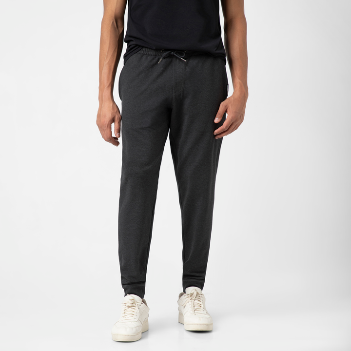 Lounge Jogger Heather Shadow front on model