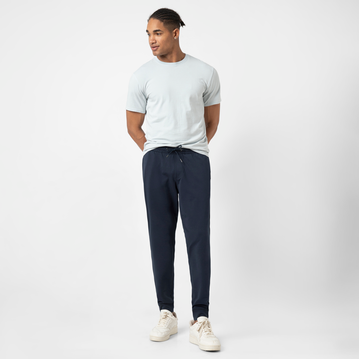 Lounge Jogger Navy full body on model