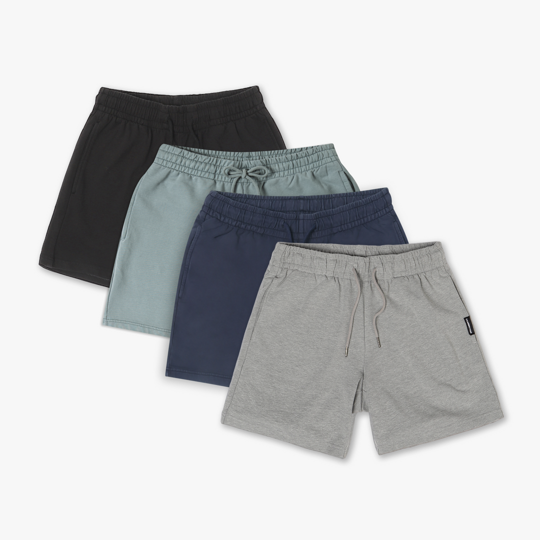 Lounge Short 4 Pack Heather Grey, Navy, Shark Grey, and Black