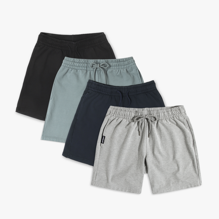 Lounge Short 4 Pack Heather Grey, Navy, Shark Grey, and Black