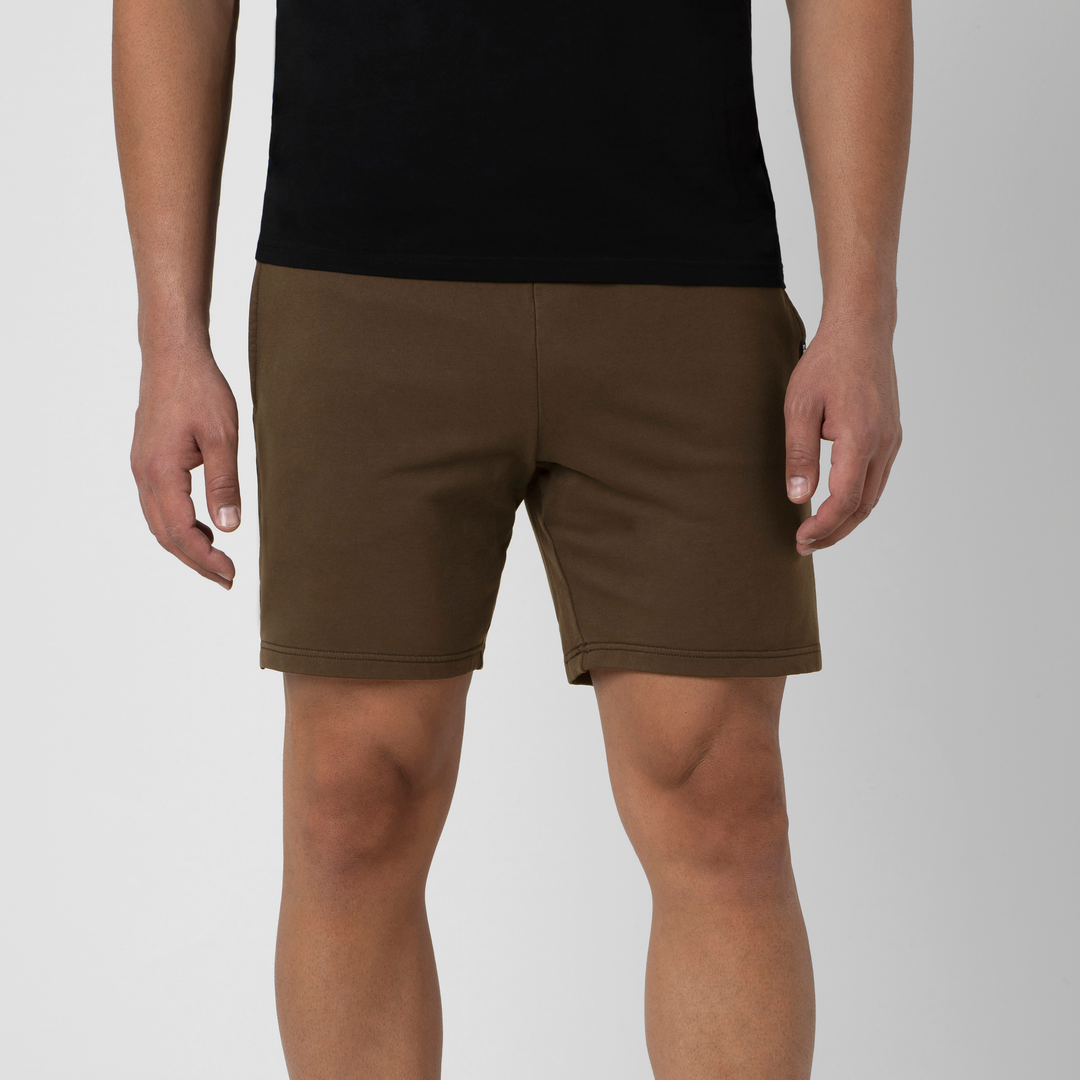 Lounge Short 7" Cocoa front on model