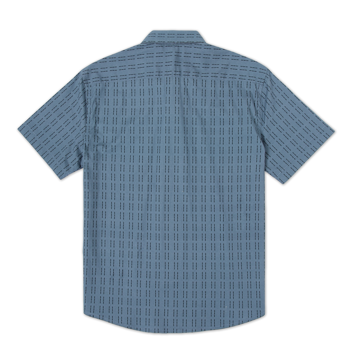 Marina Shirt Dash Blue back with collar and short sleeves