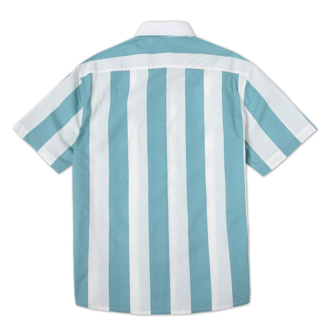 Marina Shirt Sky Stripe back with collar and short sleeves