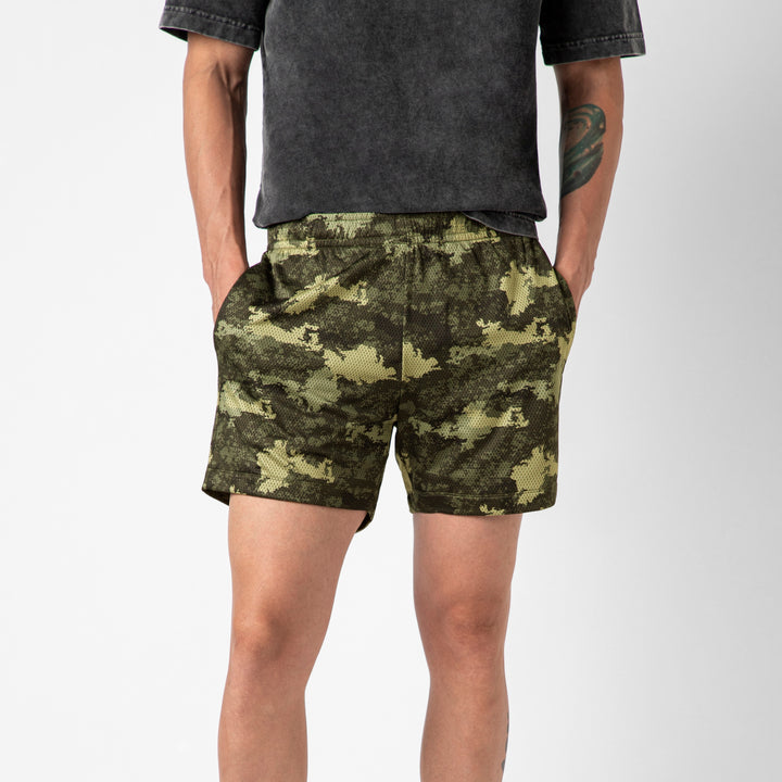 Mesh Short Camo Tree front on model