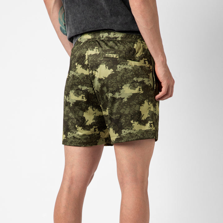 Mesh Short Camo Tree back on model
