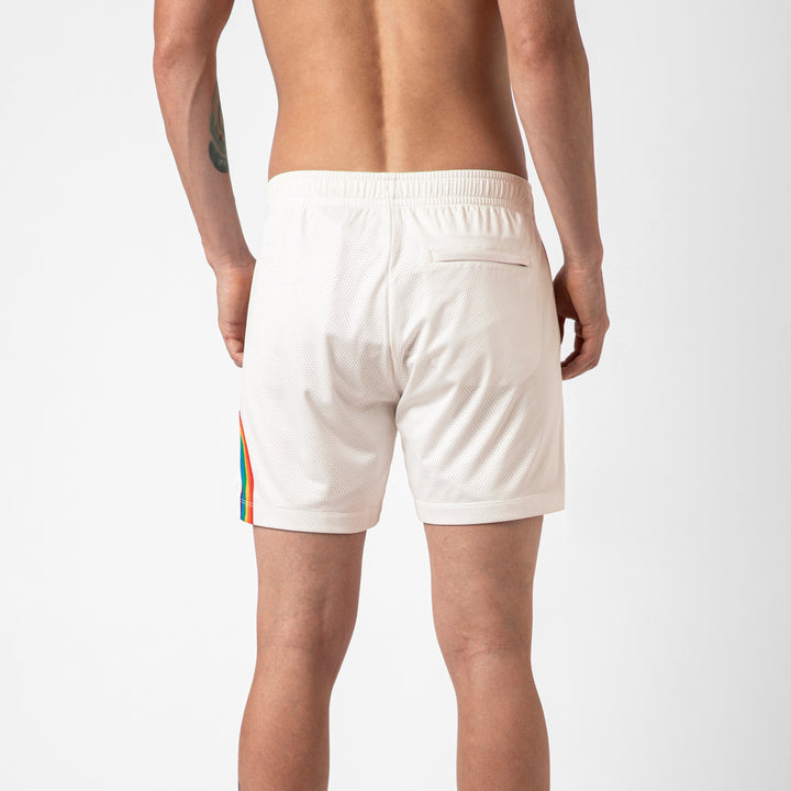 Mesh Short Pride back on model