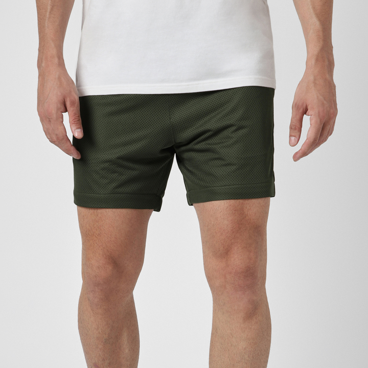 Mesh Short Military Green on model