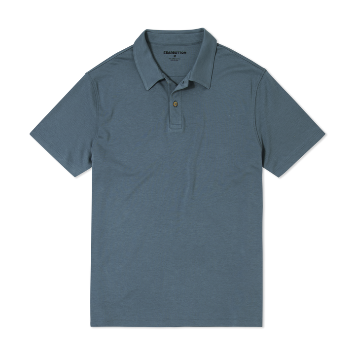 Midweight Supima Polo Denim front flat
