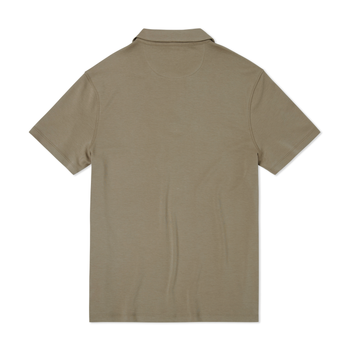 Midweight Supima Polo Fossil back flat