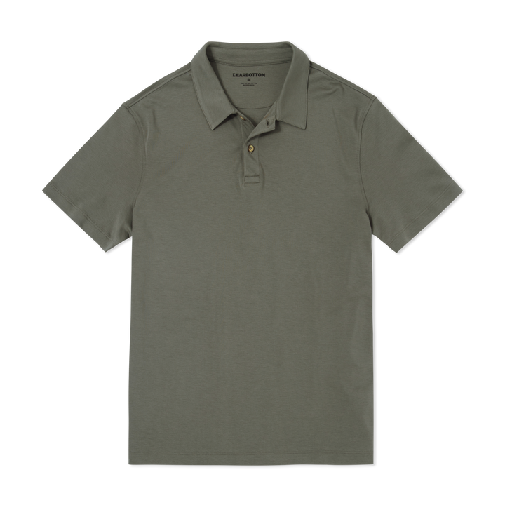 Midweight Supima Polo Graphite flat front