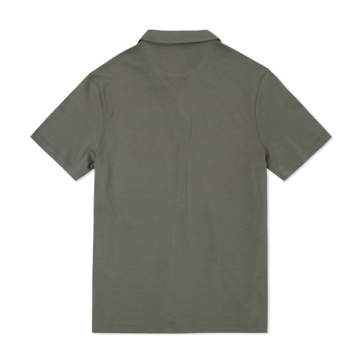 Midweight Supima Polo Graphite back flat