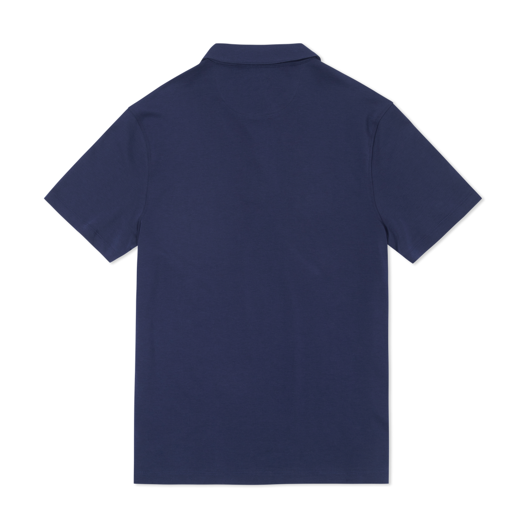 Midweight Supima Polo Navy back flat