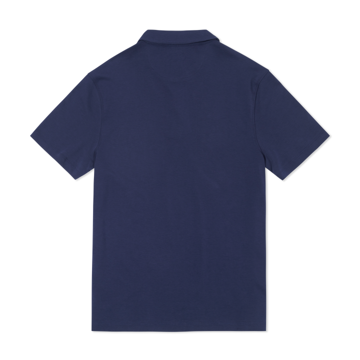 Midweight Supima Polo Navy back flat