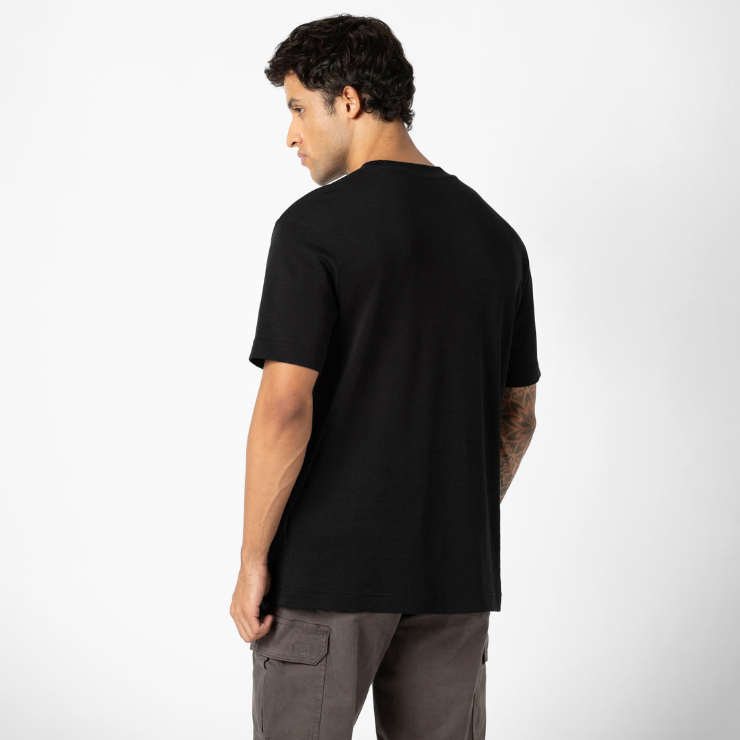 Midweight Supima Tee Black back on model