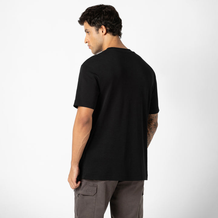 Midweight Supima Tee Black back on model