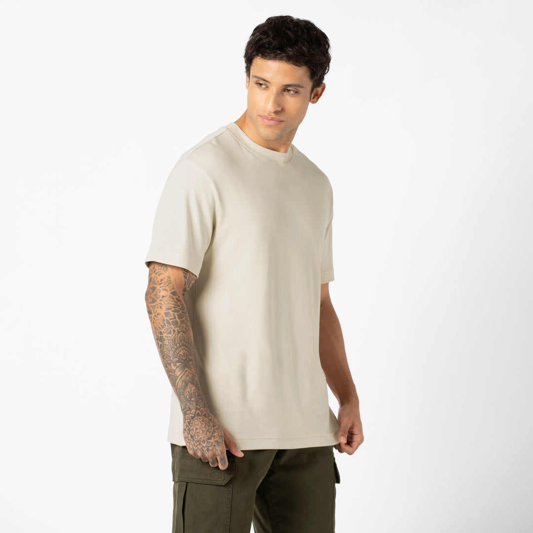 Midweight Supima Tee Bone side on model