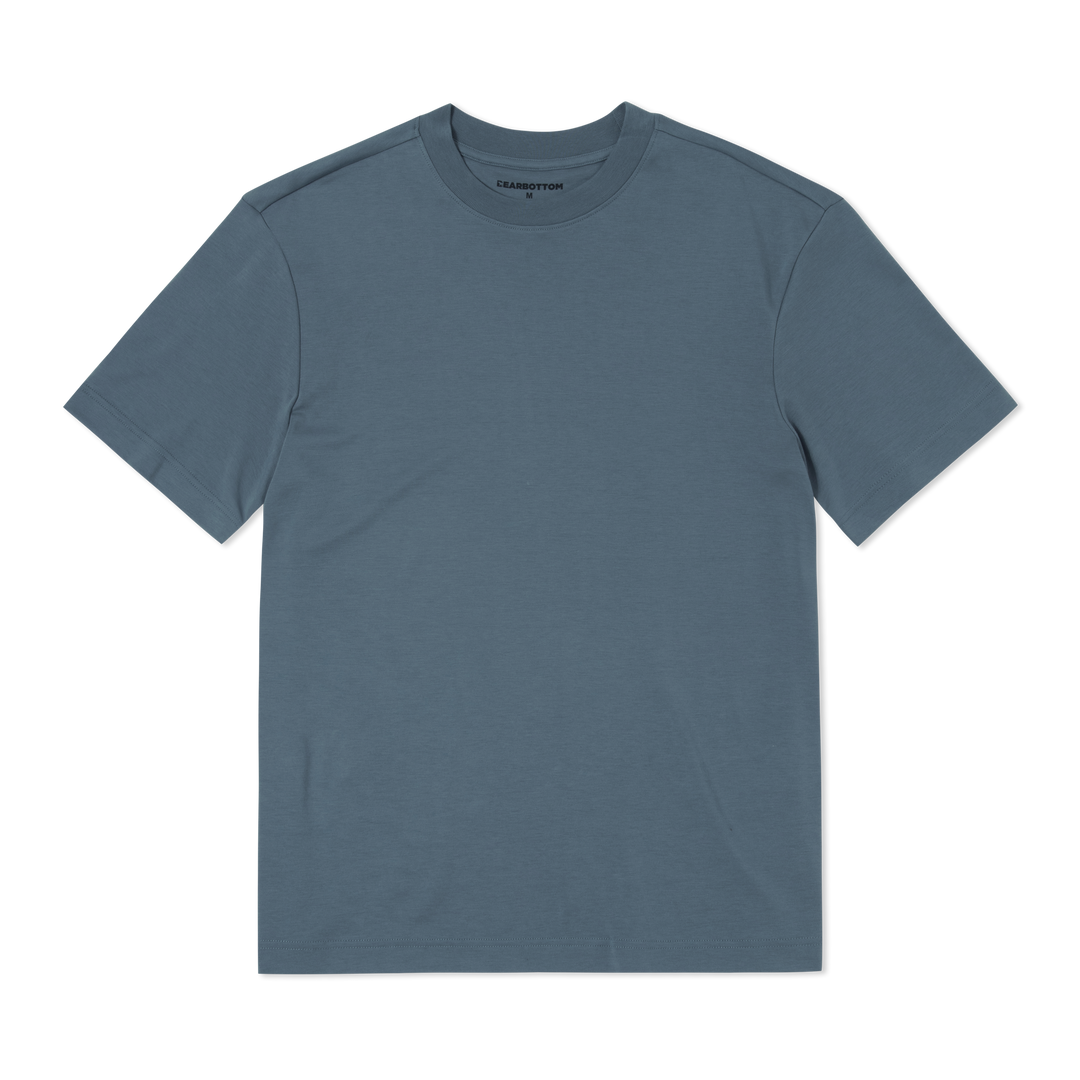Midweight Supima Tee Denim flat front