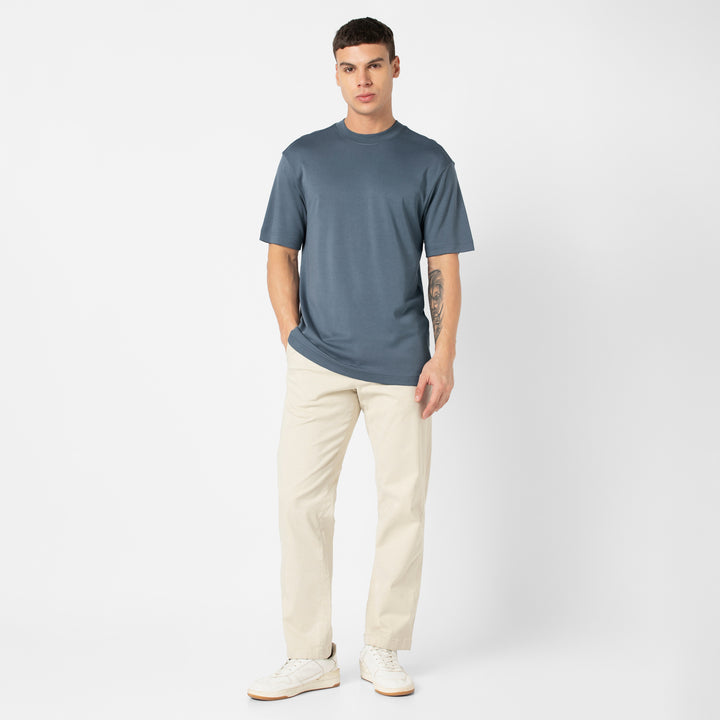 Midweight Supima Tee Denim on model full body