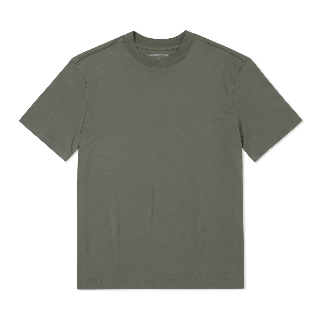 Midweight Supima Tee Graphite flat front