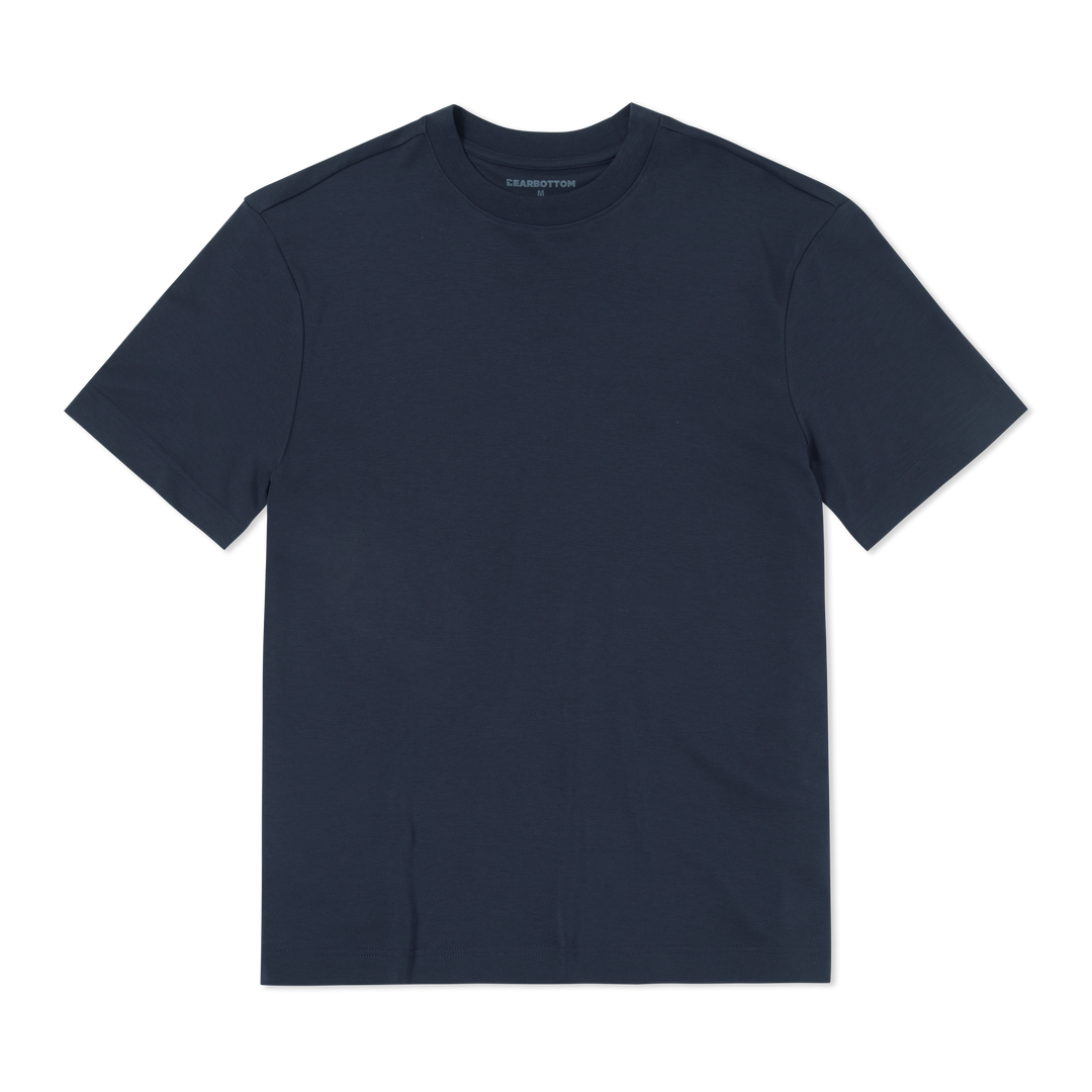 Midweight Supima Tee Navy front flat