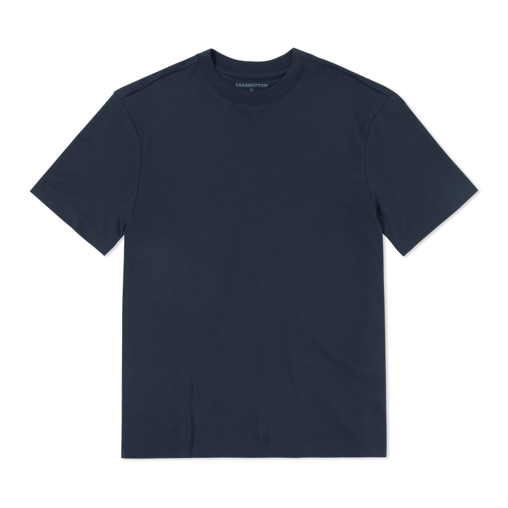 Midweight Supima Tee Navy front flat