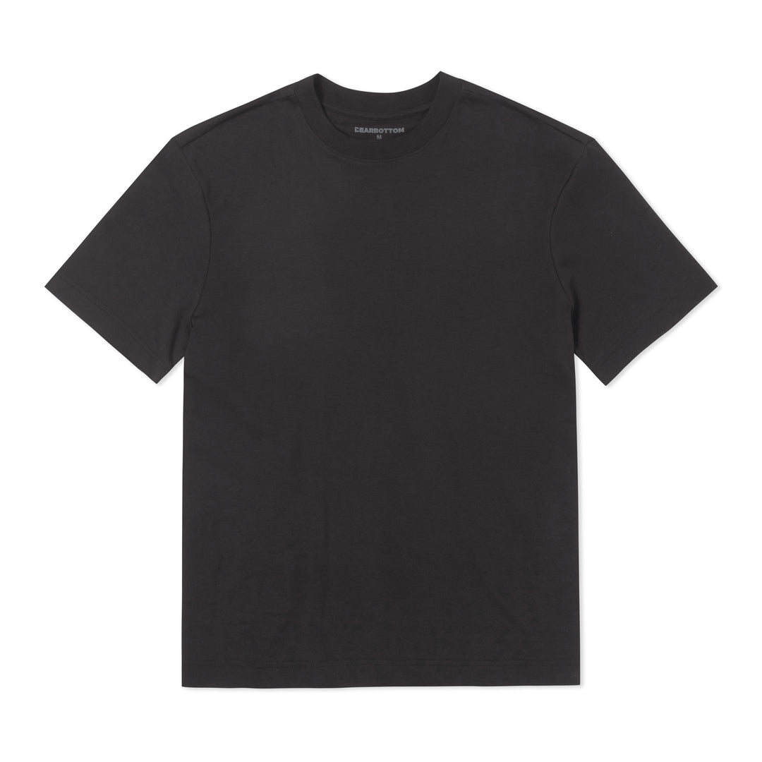 Midweight Supima Tee Black front flat