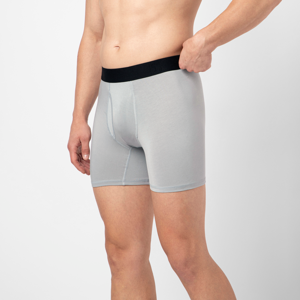 Modal Brief Light Grey Side Facing on Model