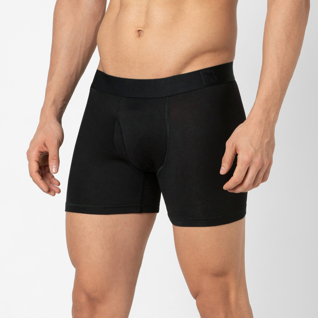 Modal Boxer Brief Black side on model