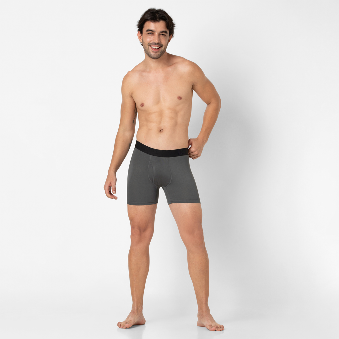 Modal Boxer Brief Coal full body on model