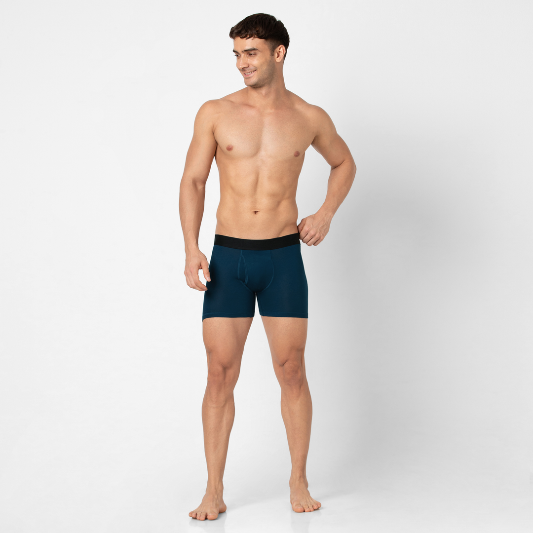 Modal Boxer Brief Ocean full body on model