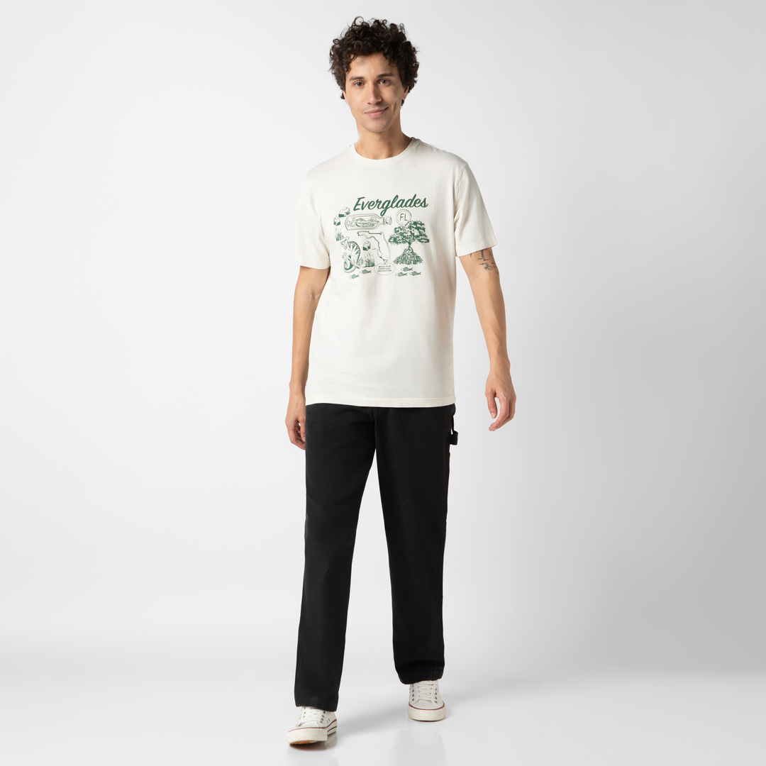 Natural Dye Graphic Tee Everglades full body on model