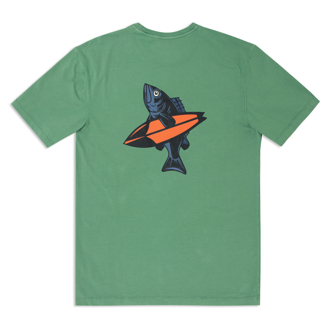 Natural Dye Graphic Tee Fish Out of Water back