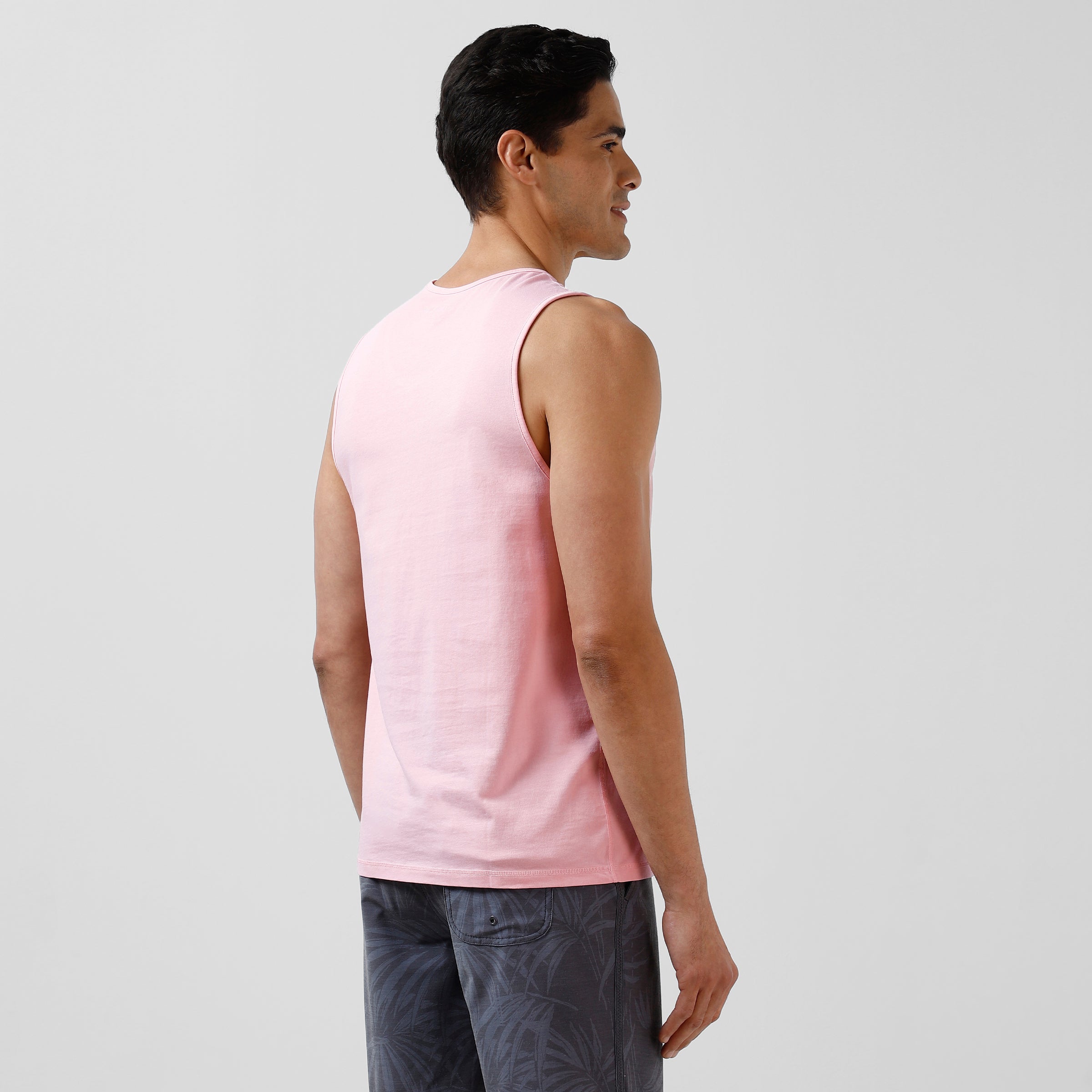 Natural Dye Tank Pink back right on model