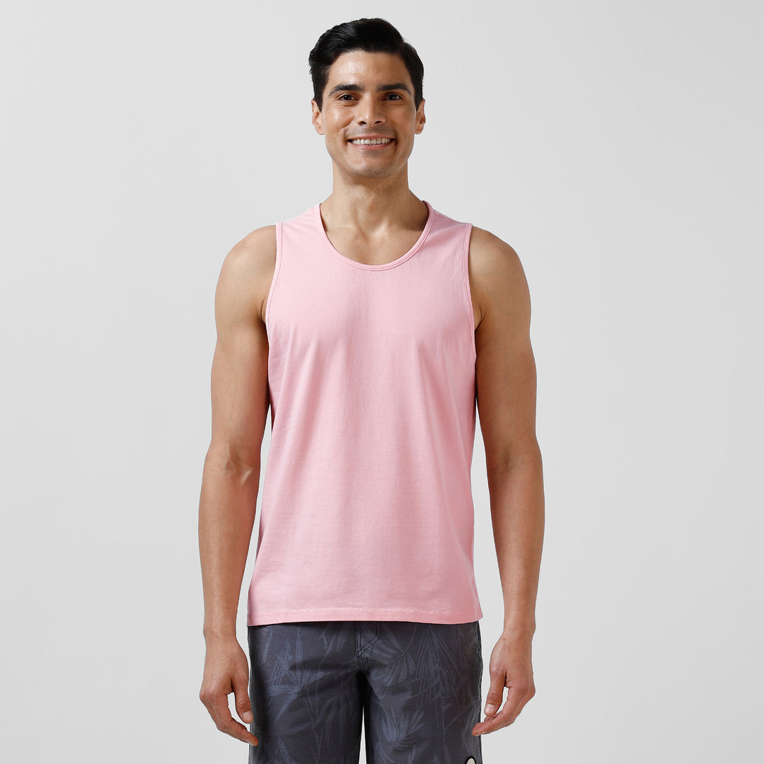 Natural Dye Tank Pink front on model