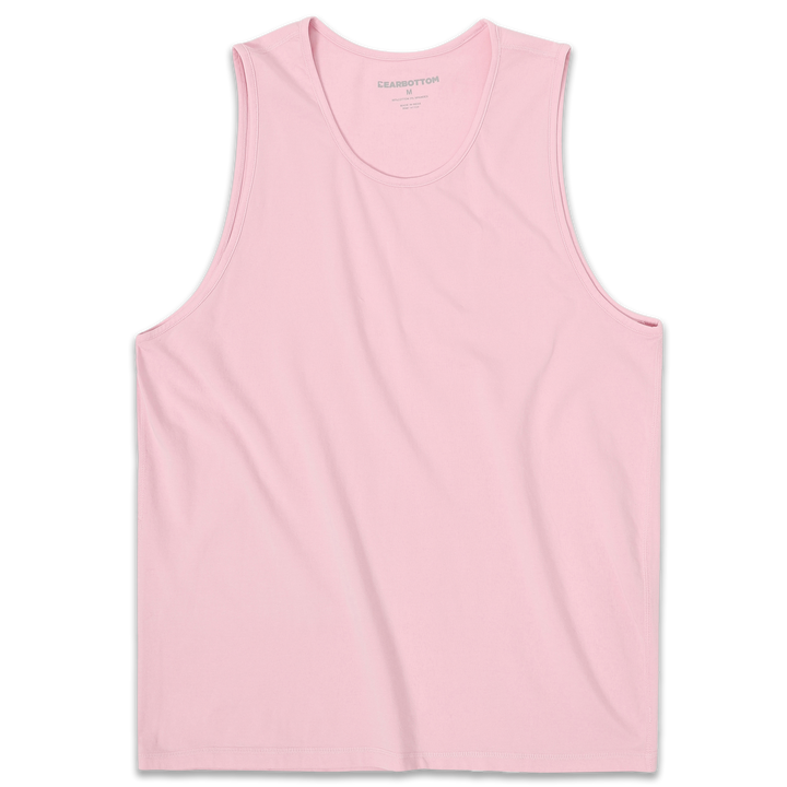 Natural Dye Tank Pink front with crewneck