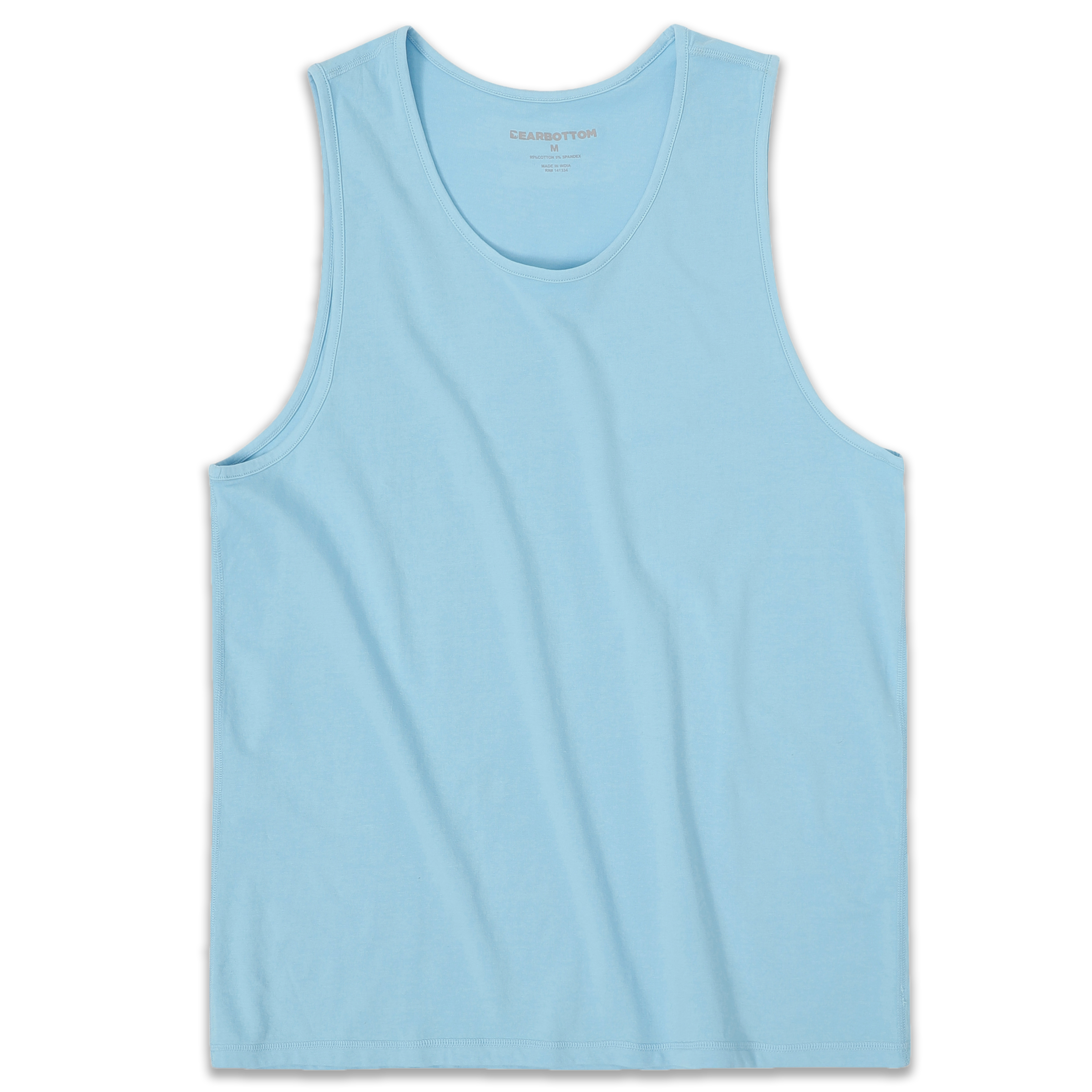 Natural Dye Tank Sky front with crew neck