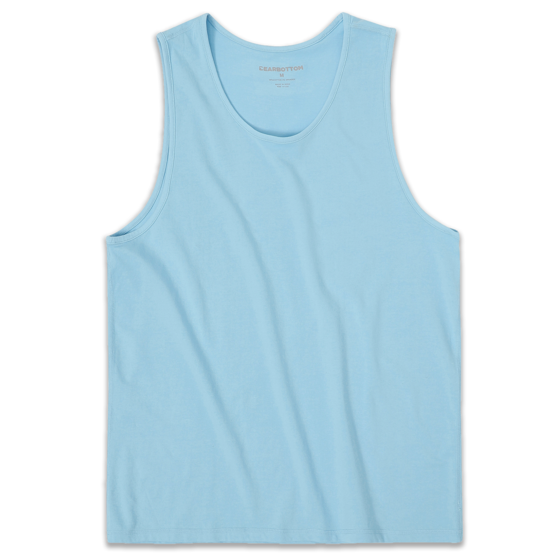 Natural Dye Tank Sky front with crew neck