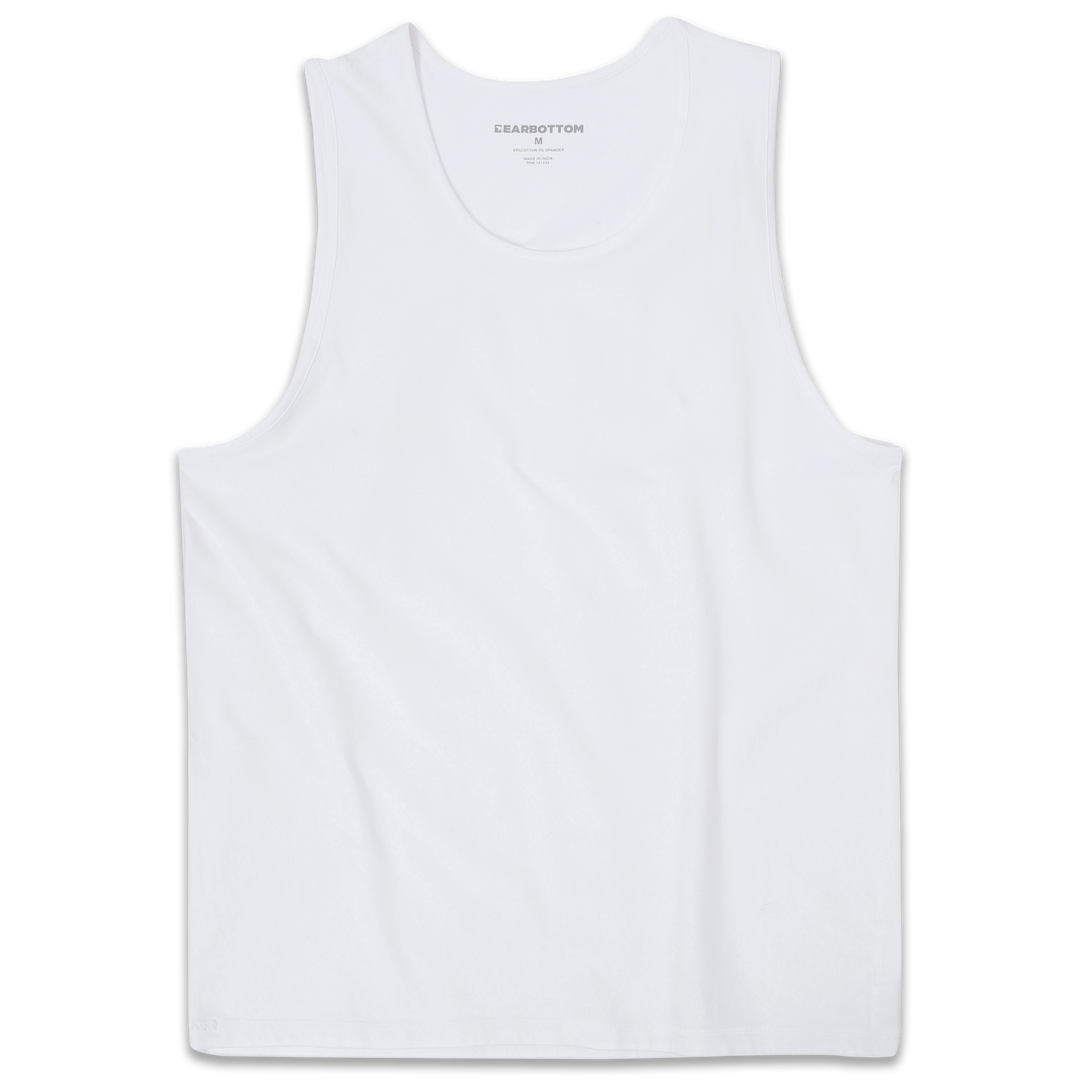 Natural Dye Tank White front with crewneck