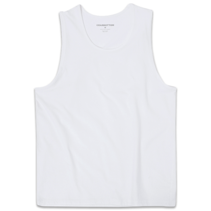 Natural Dye Tank White front with crewneck