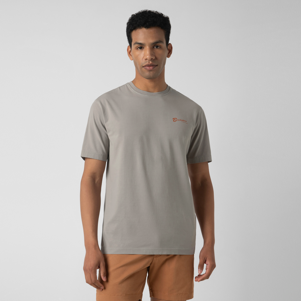 Natural Dye Graphic Tee Summer front on model