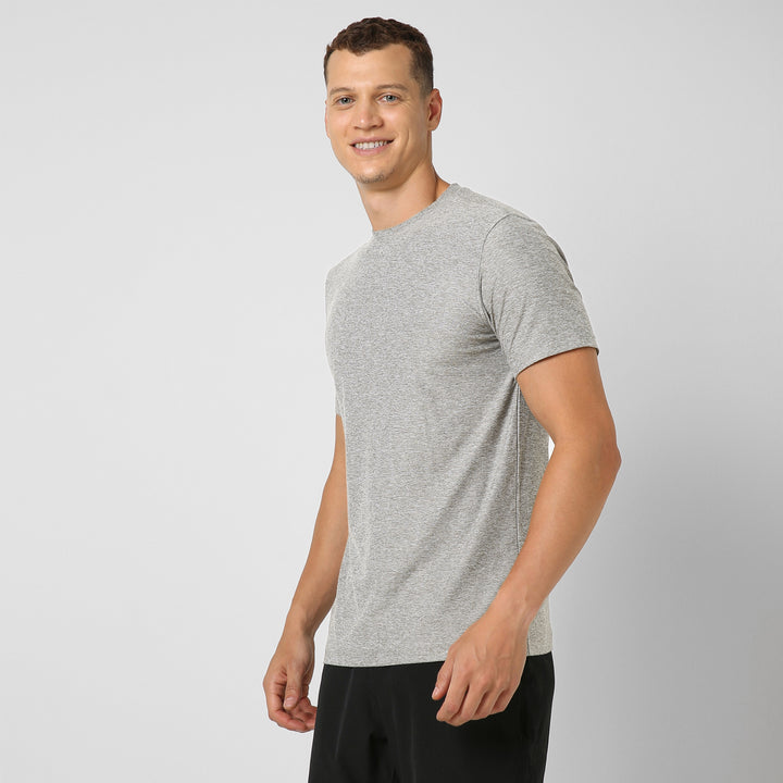 Tech Tee Grey side on model