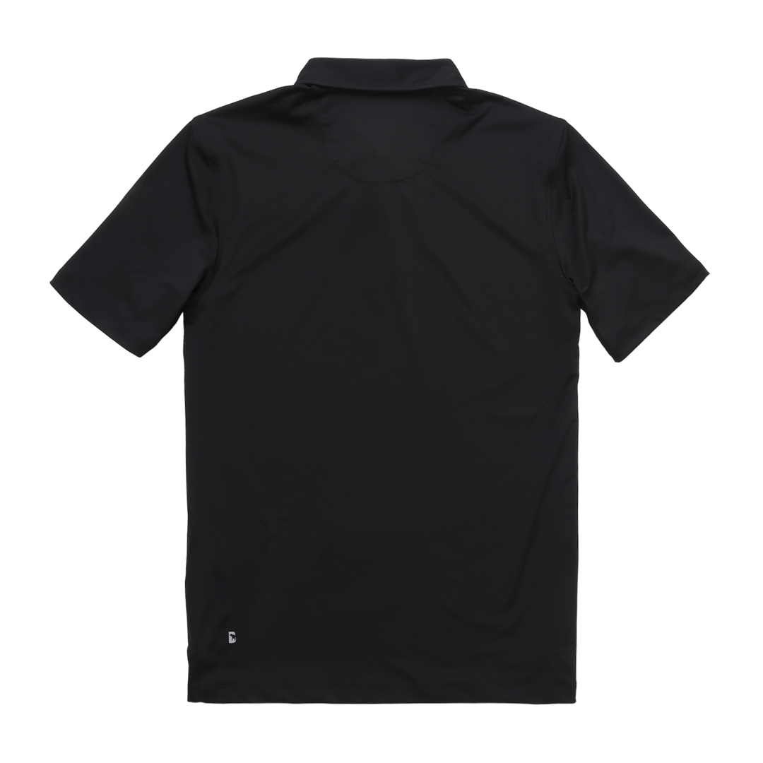 Performance Polo Black back with collar and short sleeves
