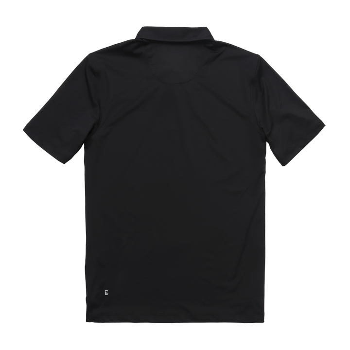 Performance Polo Black back with collar and short sleeves