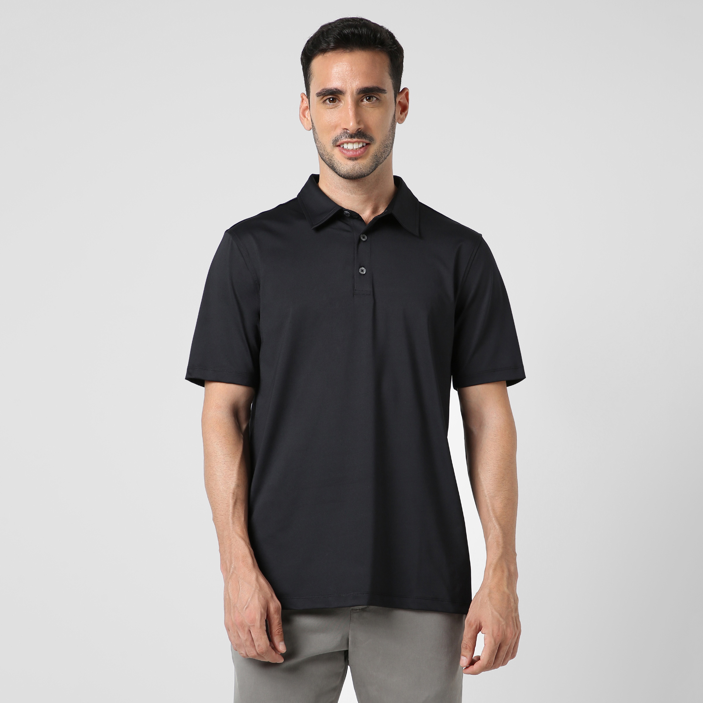 Performance Polo Black front on model